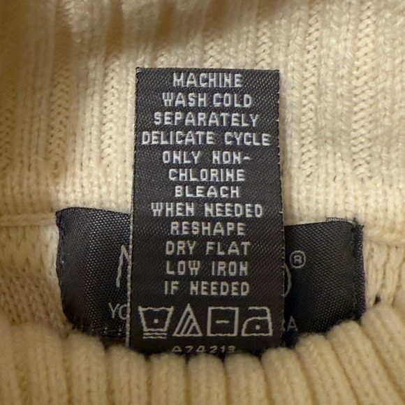 Motto Womens Short Sleeve Turtleneck‎ Sweater Medium Cream Knit QVC - Picture 7 of 8